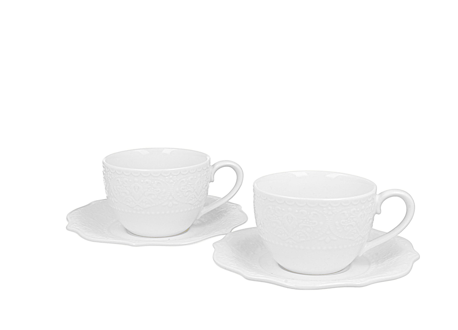 Porcelánové šálky na kávu a čaj s podšálky DUO ALICE 210 ml 2 ks.