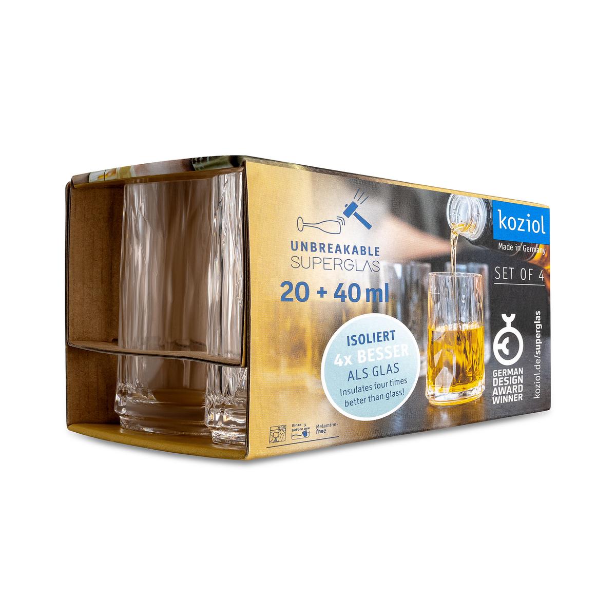 KOZIOL Club 40 ml 4 ks. - sklenice na vodku