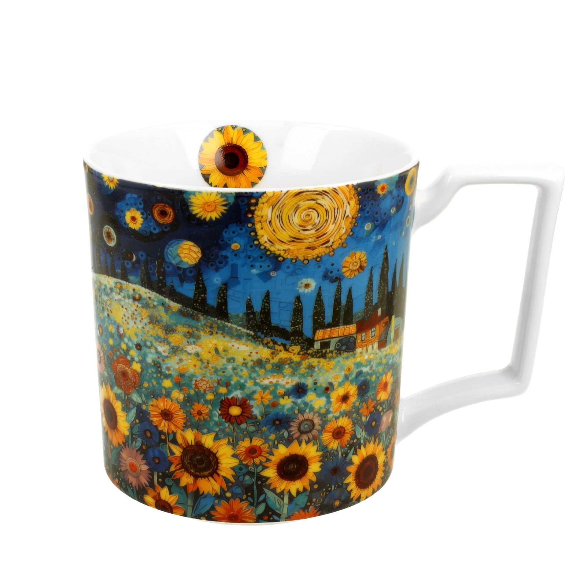 Kubek porcelanowy DUO MODERN SUNFLOWER FIELD 750 ml