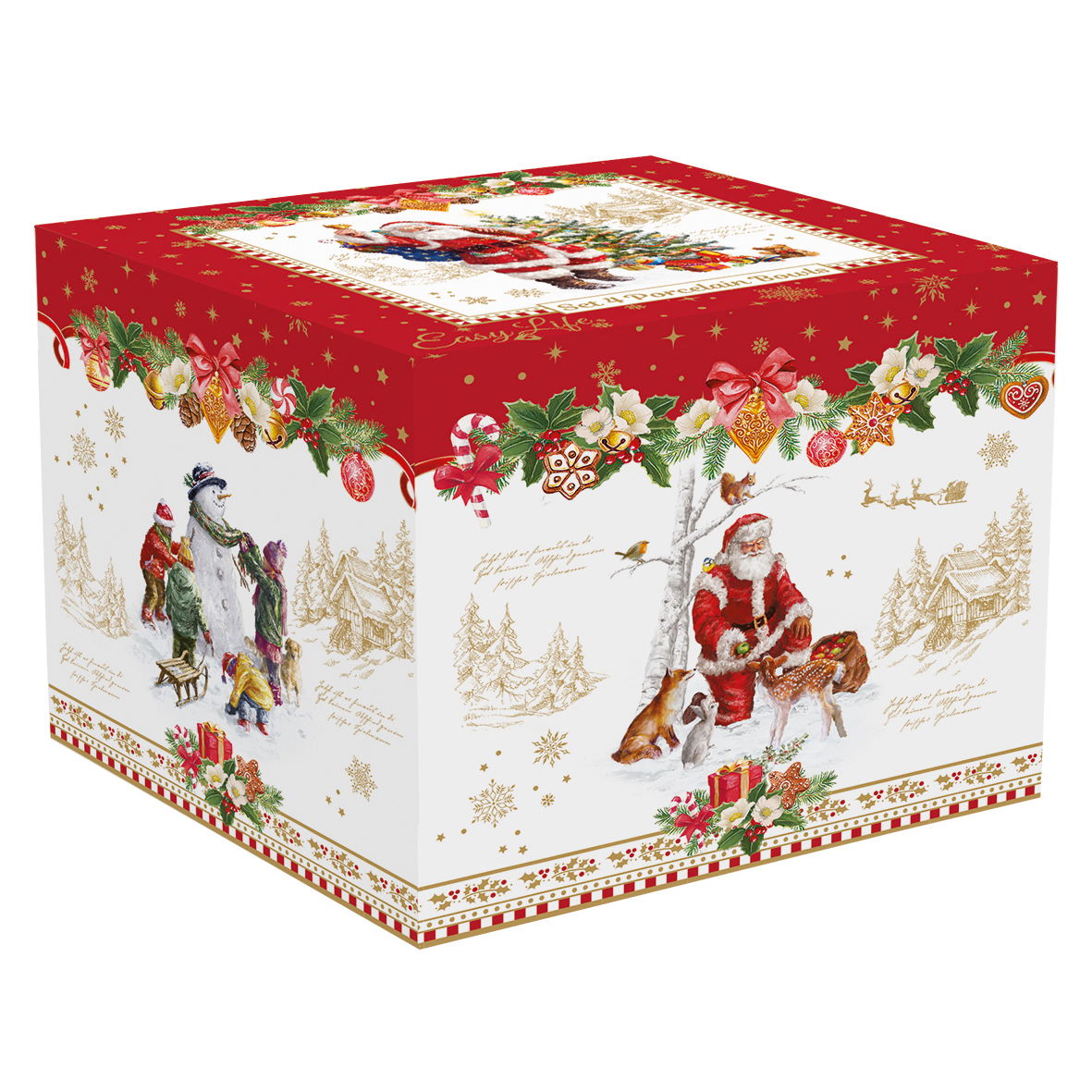 Porcelánové misky na dipy CHRISTMAS MEMORIES BÍLO-ČERVENÉ 4 ks