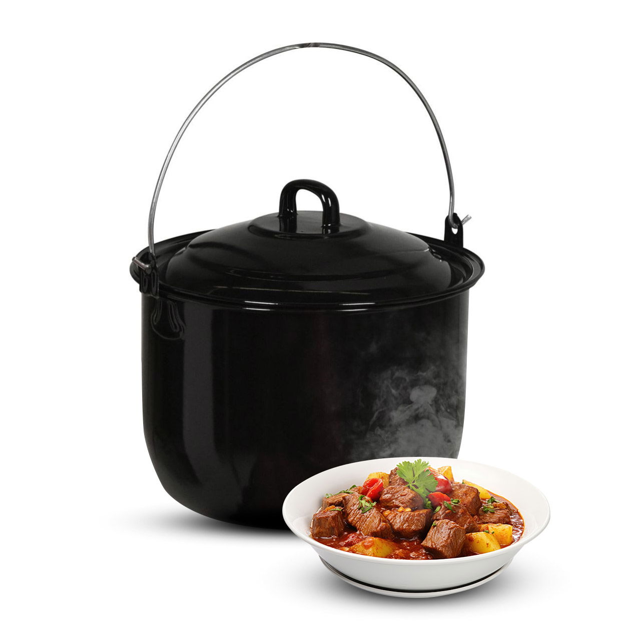Maďarský smaltovaný kotlík s pokrievkou AMBIANCE 7,7 l