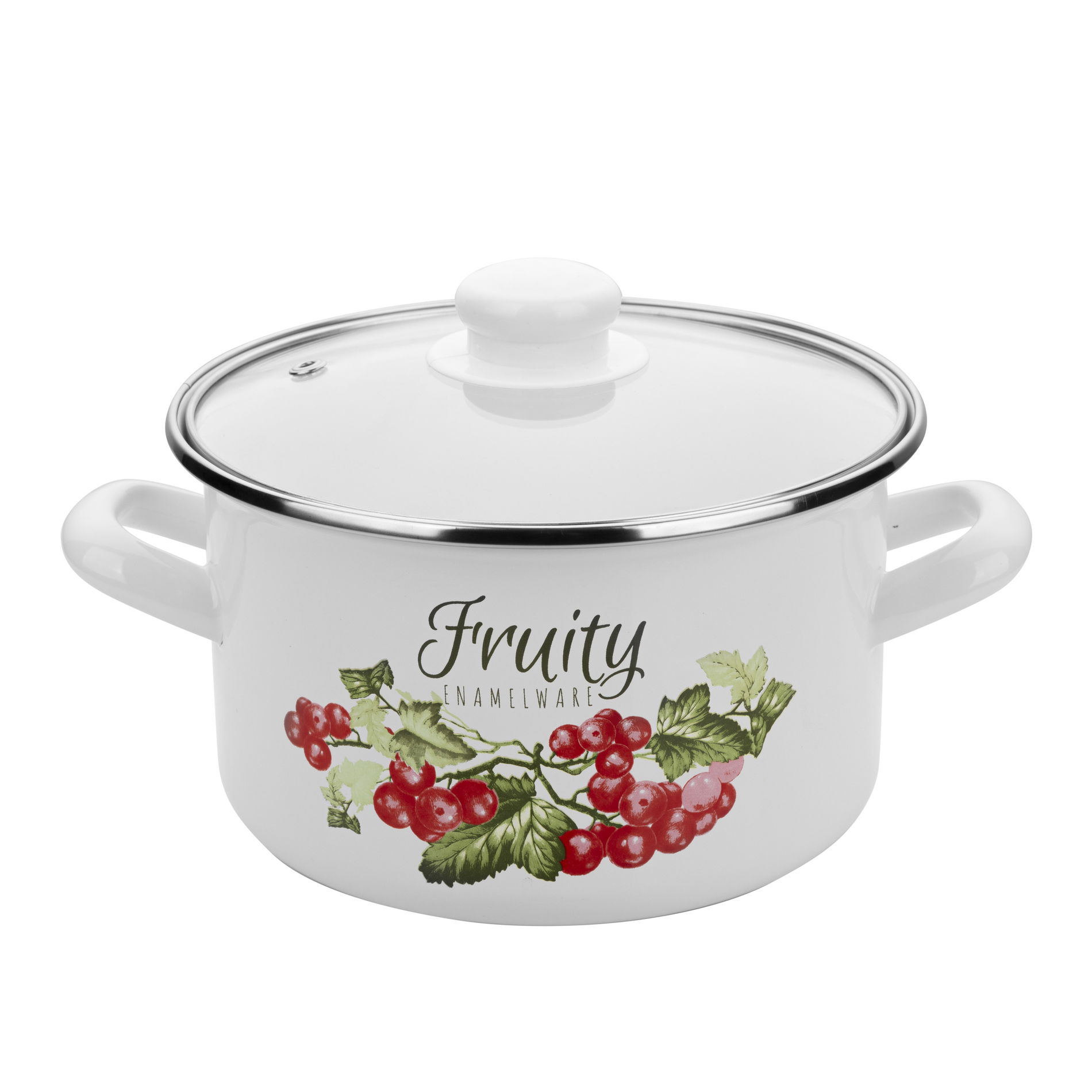 Smaltovaný hrnec s pokličkou EMALIA POLSKA PLESZEW FRUITY 2,6 l