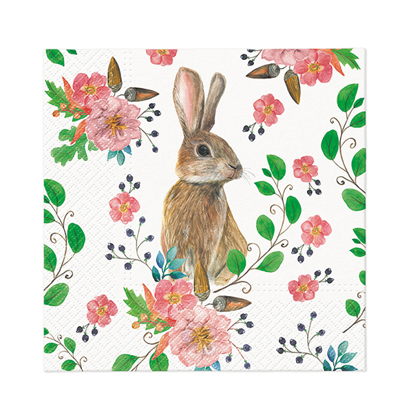 Dekoračné papierové obrúsky PAW RABBIT BERRIES 20 ks