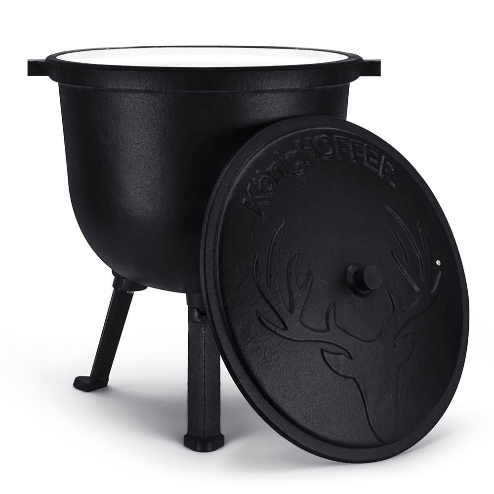 Maďarský litinový kotel s víkem KONIGHOFFER HUNTER BLACK 15 l