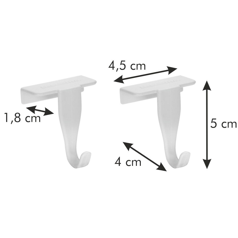 TESCOMA Flexi Space 2 ks bílé – plastové věšáky (háčky) na dveře