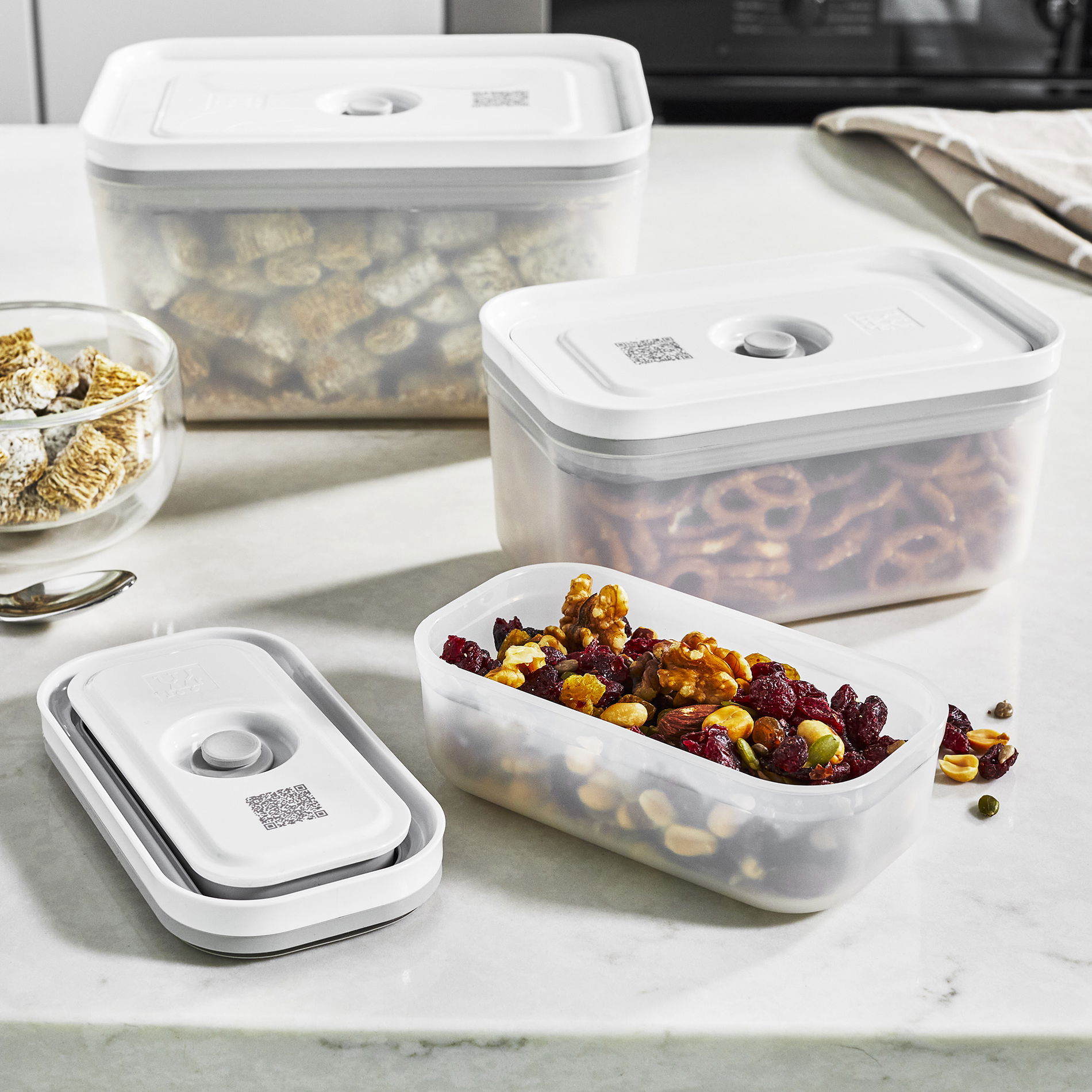 ZWILLING Fresh & Save 3 ks bílé – vzduchotěsné, plastové dózy na potraviny