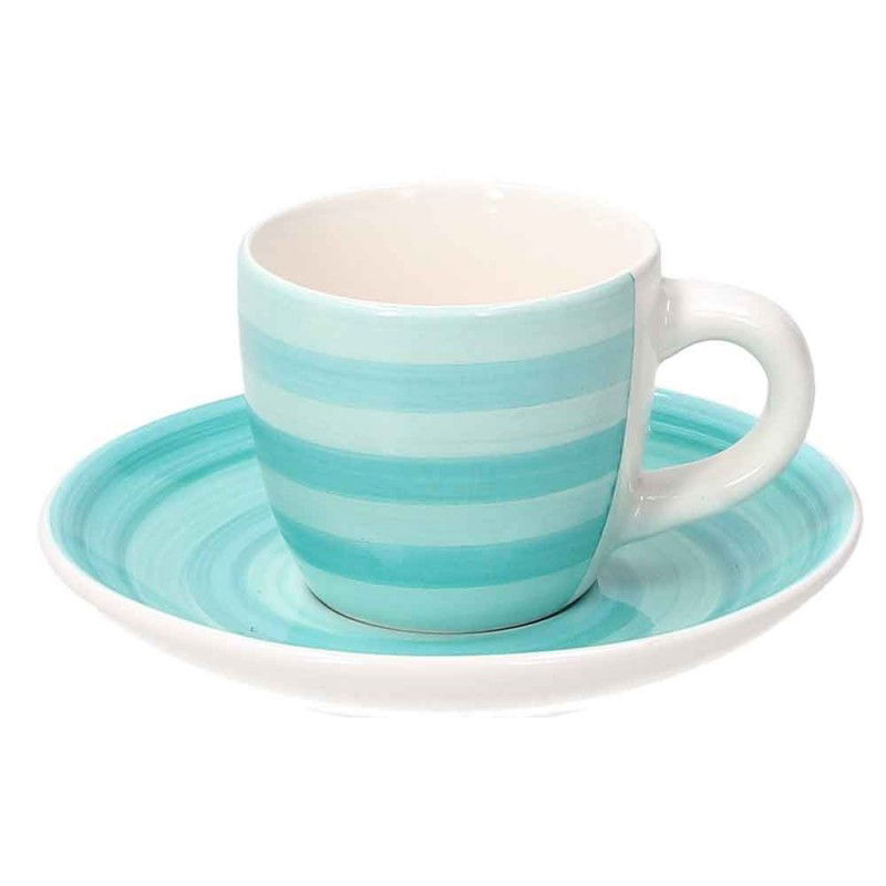 TOGNANA Spin 90 ml 6 ks. - ručne maľované porcelánové šálky na espresso s podšálkami