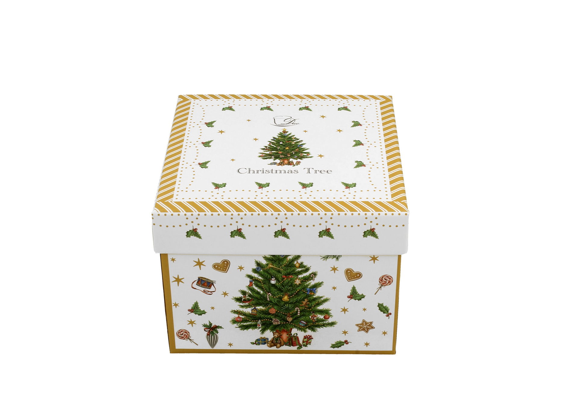 Filiżanki świąteczne do espresso porcelanowe ze spodkami DUO CHRISTMAS TREE 90 ml 2 szt.