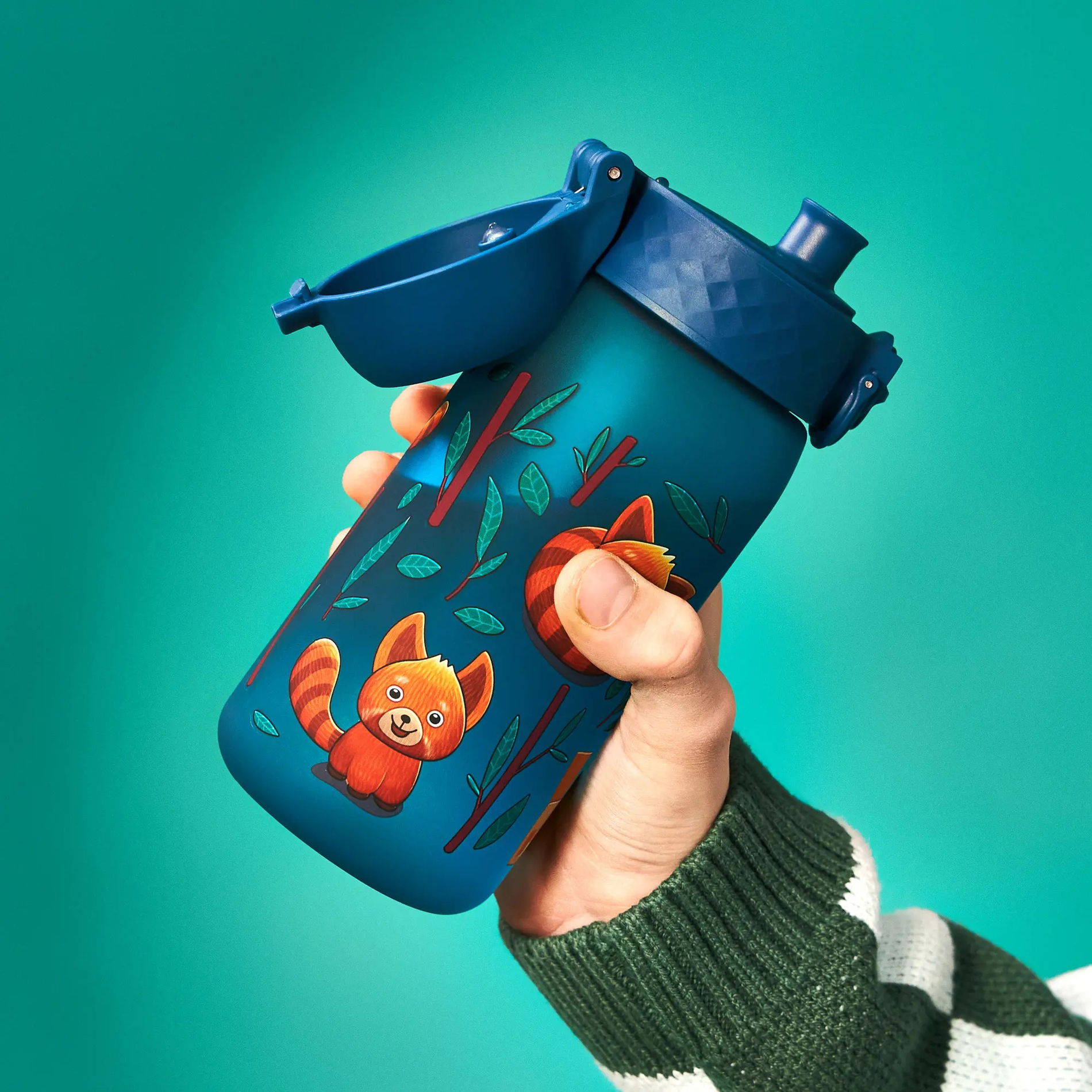 ION8 Recyclon Red Pandas 0,35 l - láhev / bidon pro děti na vodu a nápoje