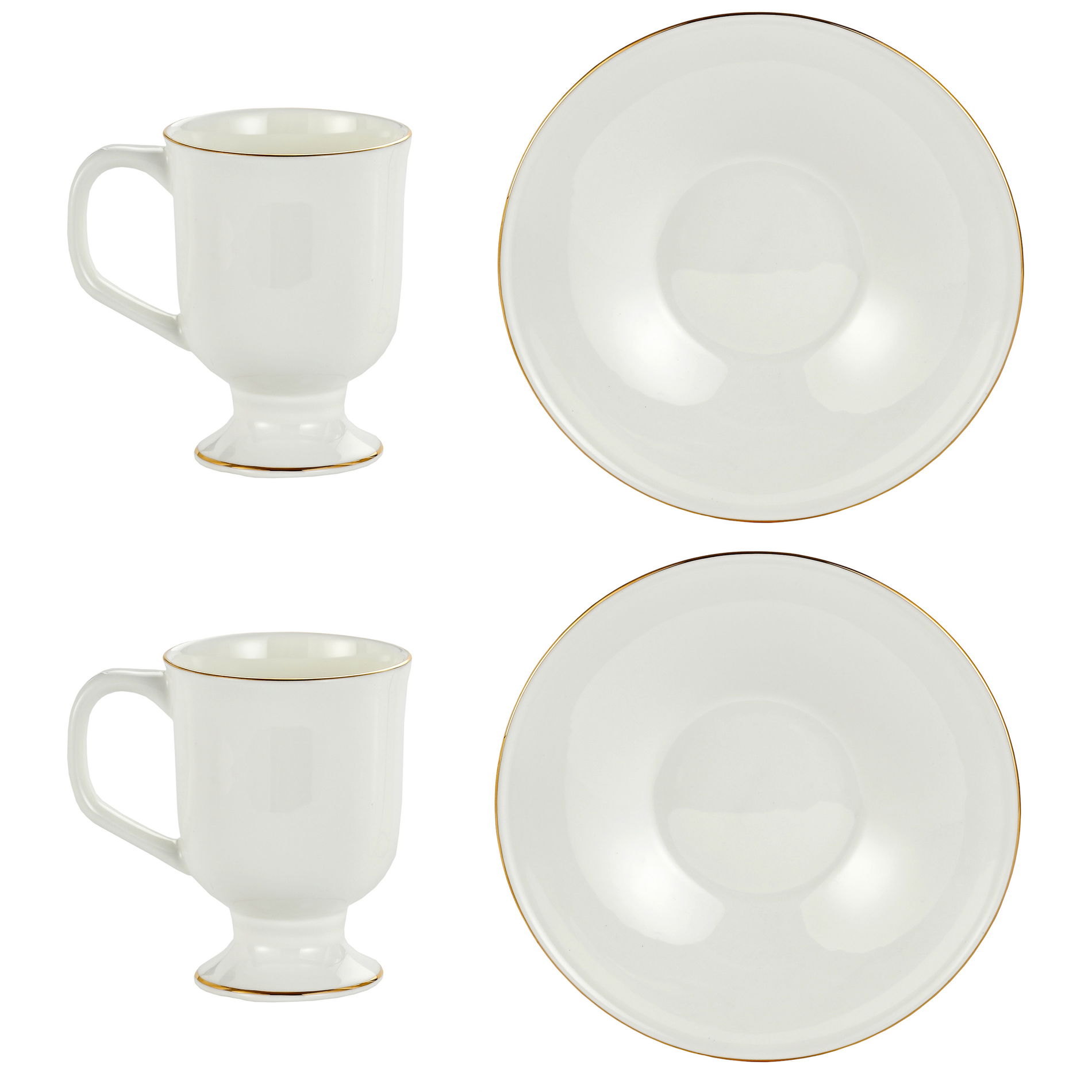 Porcelánové šálky na kávu a čaj s podšálky 250 ml 2 ks.