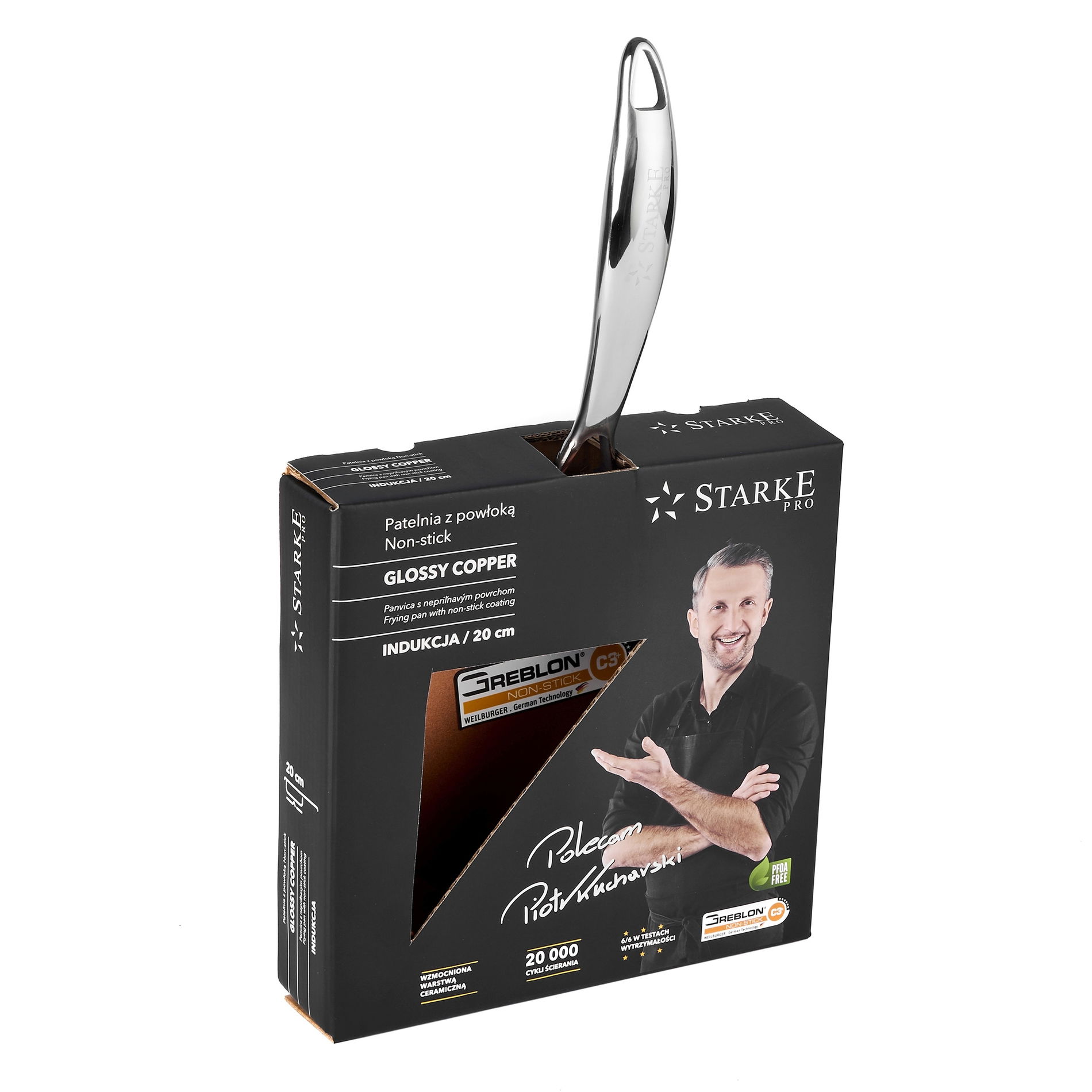 Nepřilnavá pánev STARKE PRO GLOSSY COPPER MĚDĚNÁ 20 cm