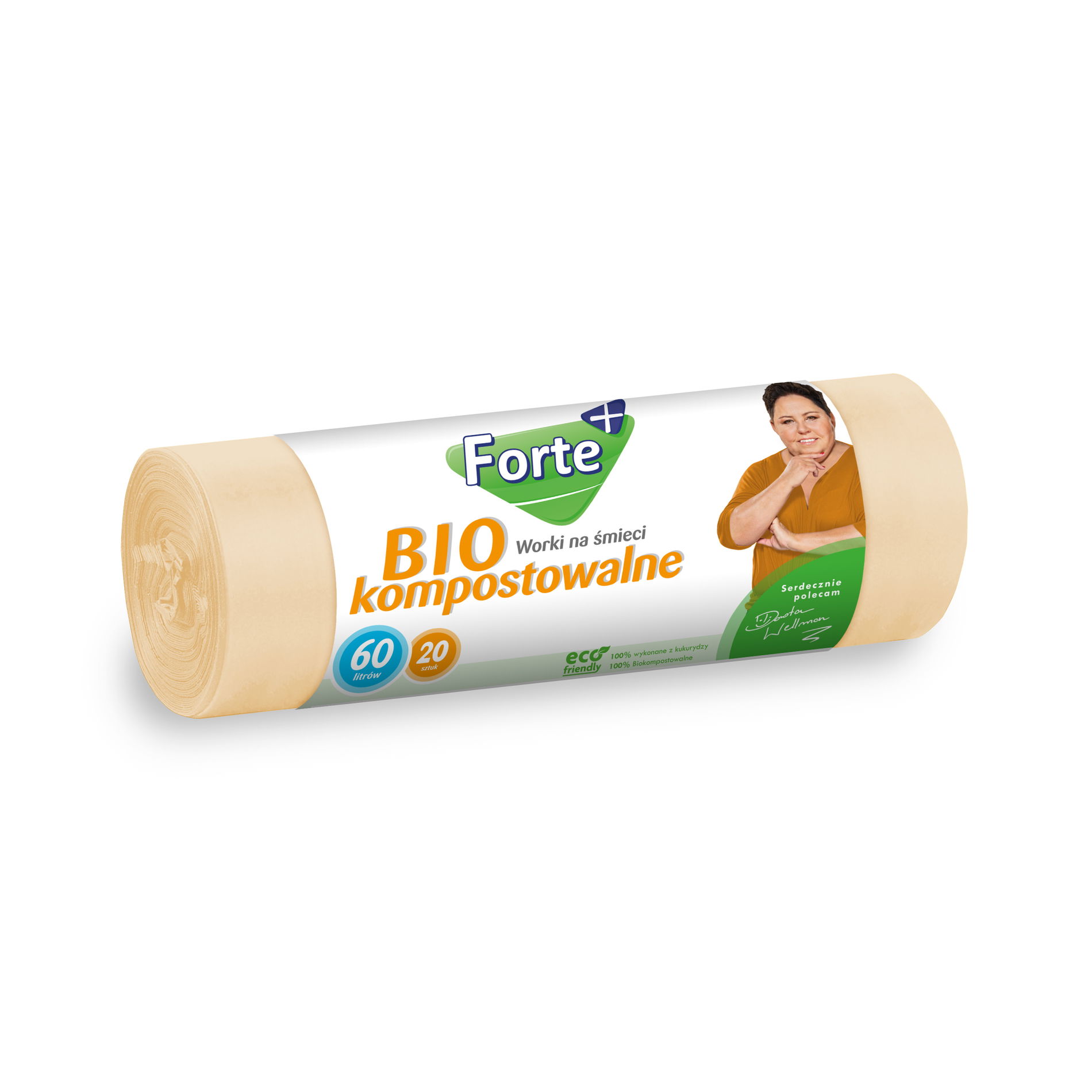 FORTE+ biodegradabilné odpadkové vrecká 60 l 20 ks