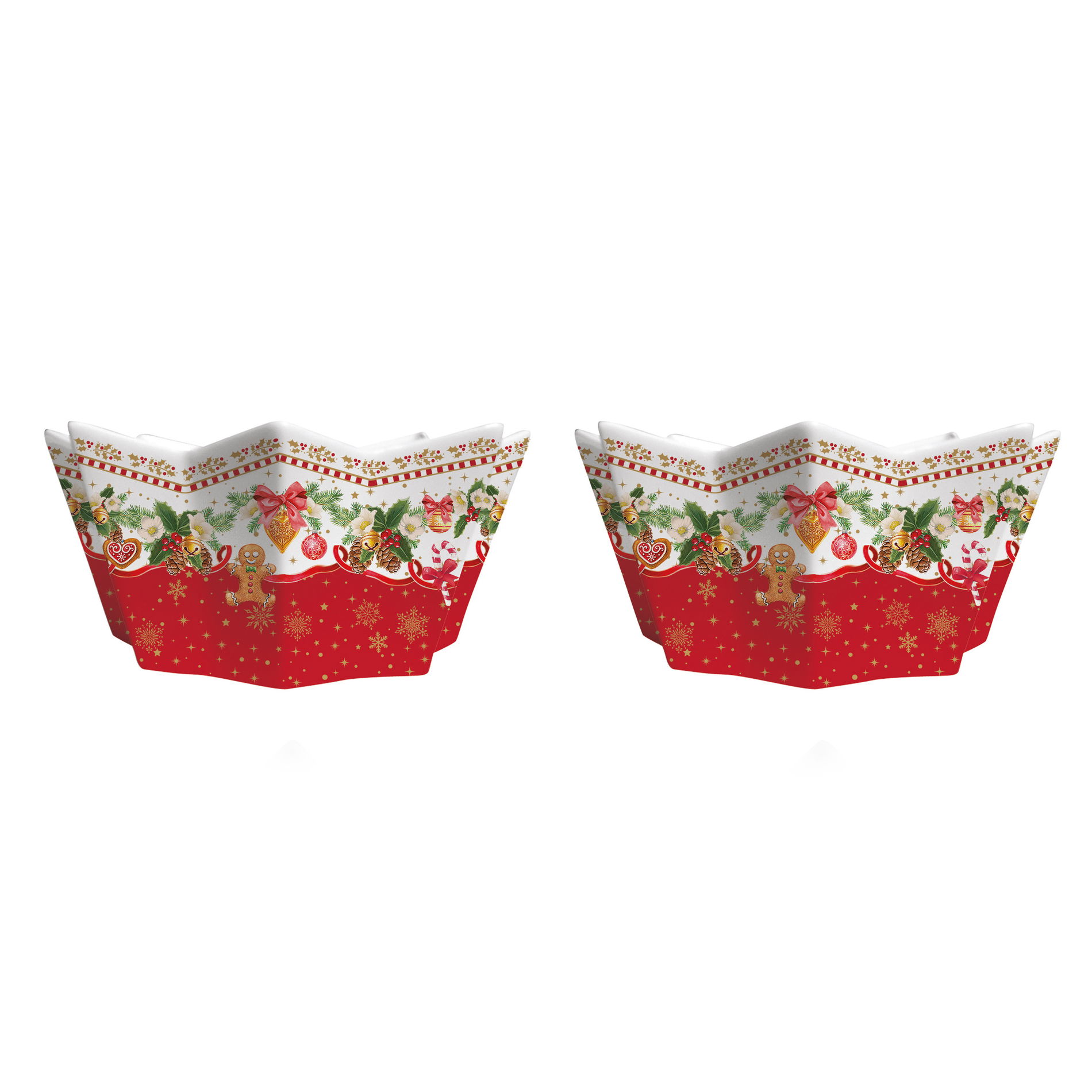 CHRISTMAS MEMORIES BÍLO-ČERVENÁ porcelánová mísa / salátová mísa 0,3 l 2 ks.