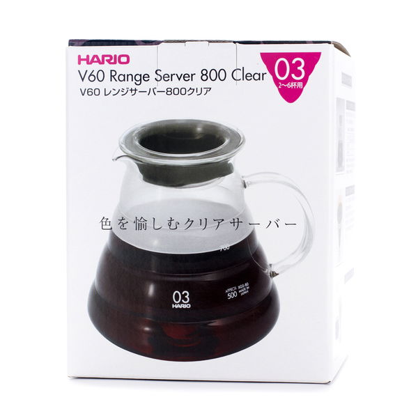 HARIO Range Server V60-01 0,36 l - skleněná konvička na kávu a čaj
