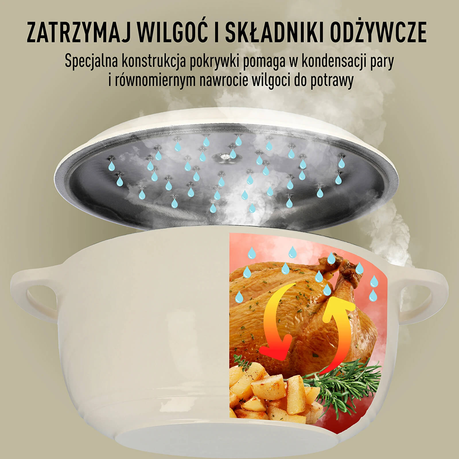 BROWIN Ecru 5,8 l - smaltovaný liatinový hrniec