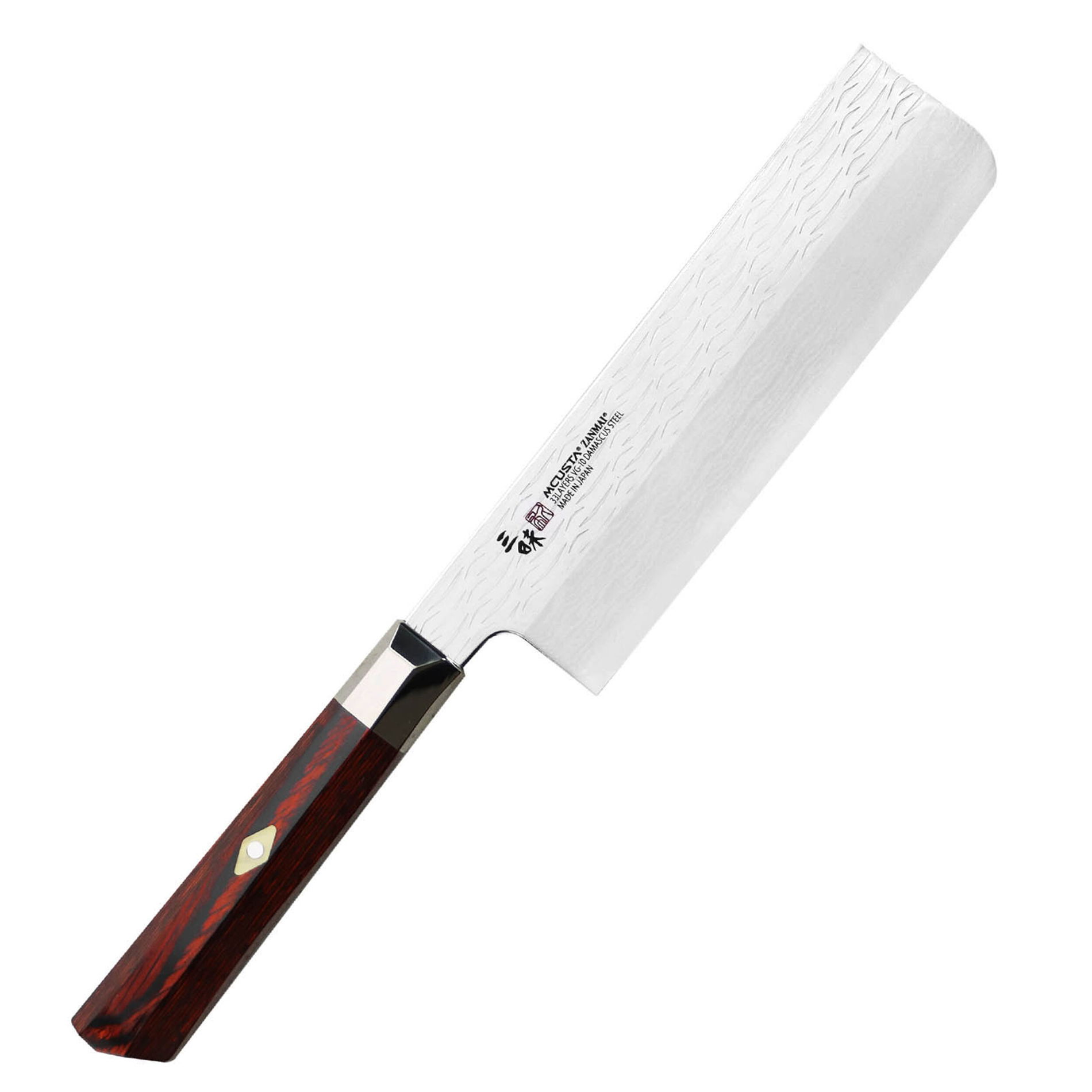 MCUSTA Zanmai Supreme Ripple 16,5 cm - japonský Nakiri nůž na zeleninu z damaskové oceli