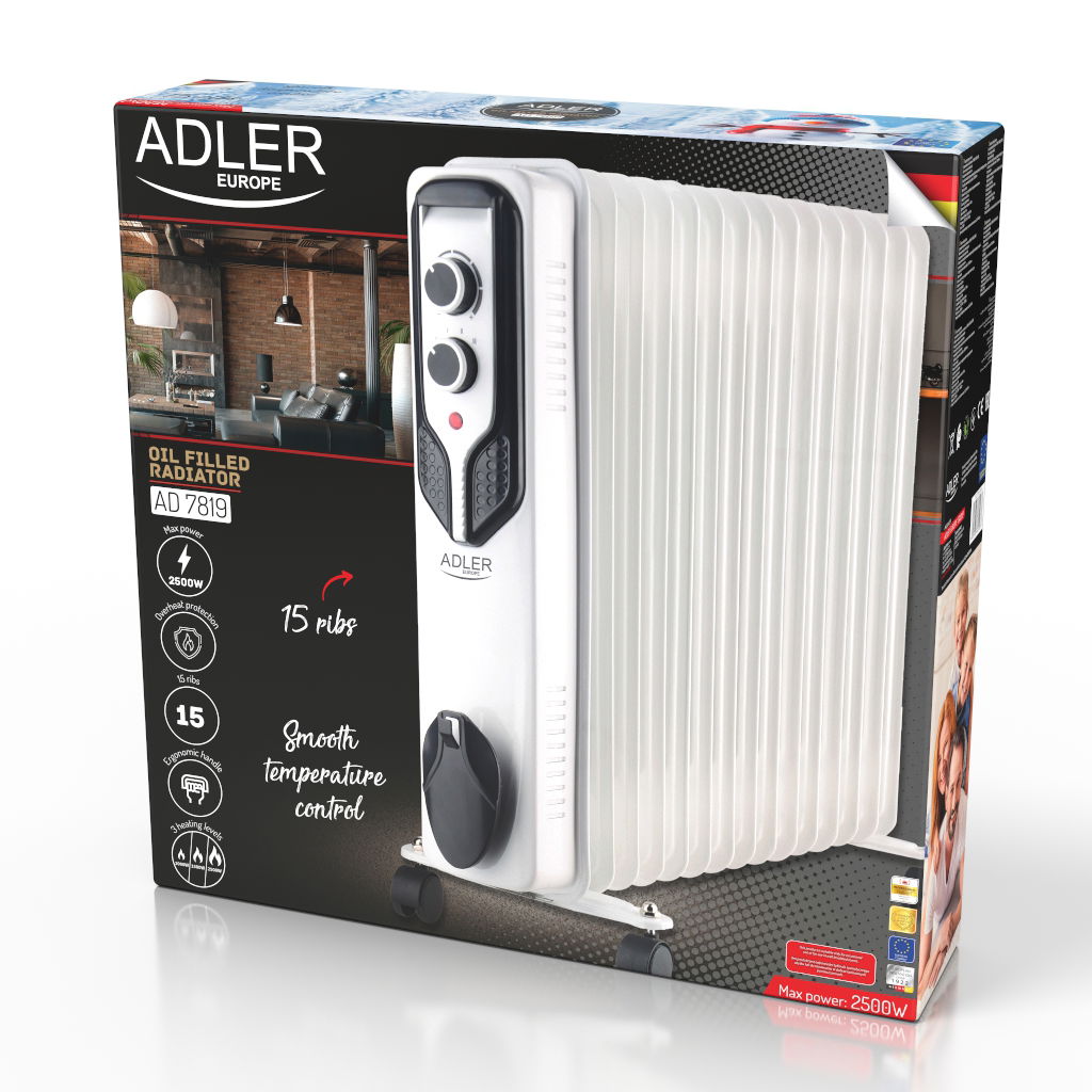 ADLER AD 7819 2500 W - elektrický olejový radiátor