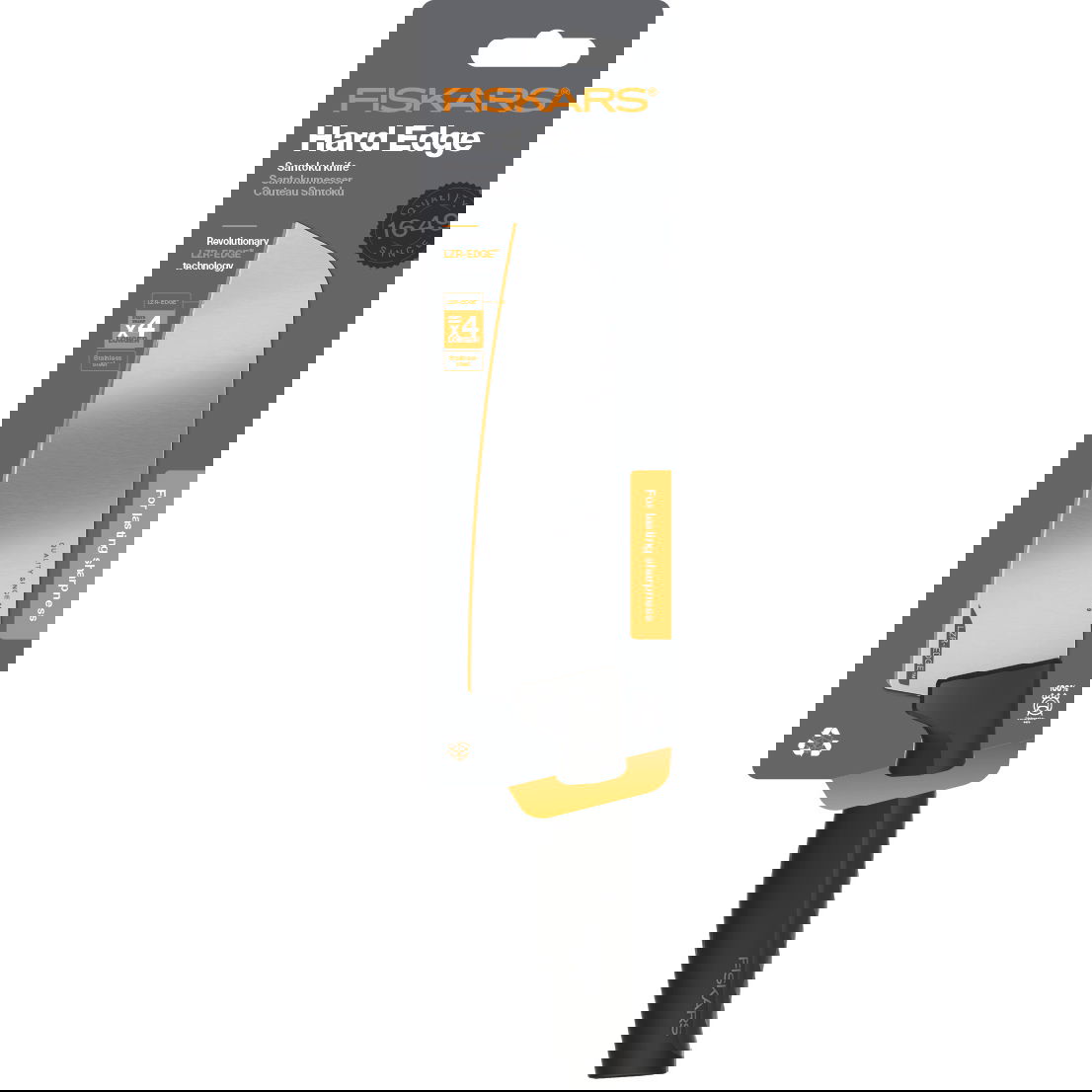 FISKARS Hard Edge 15,5 cm černý - nůž Santoku z nerezové oceli