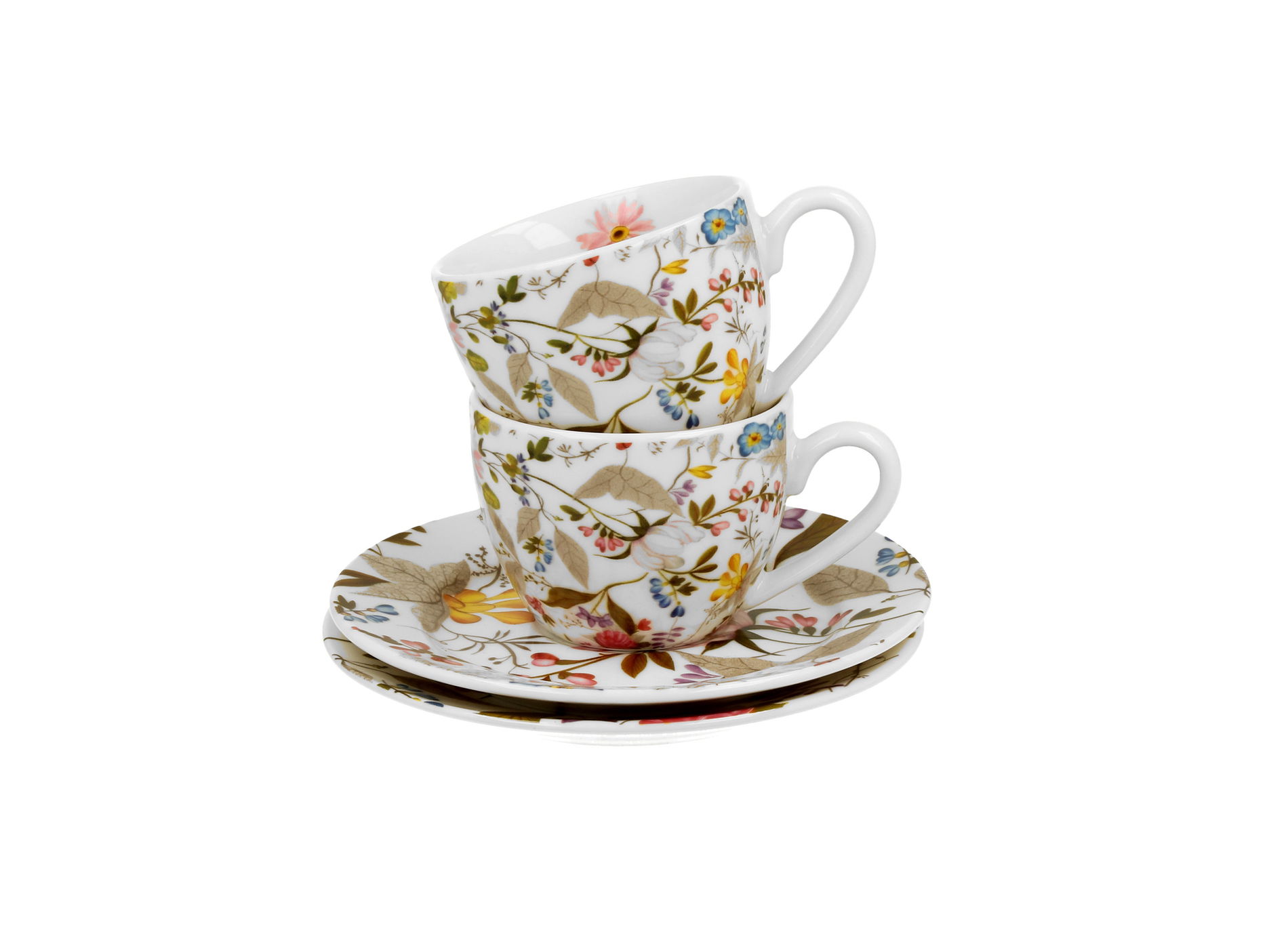 Filiżanki do espresso porcelanowe ze spodkami DUO ART GALLERY WHITE BY WILLIAM KILBURN 110 ml 2 szt.
