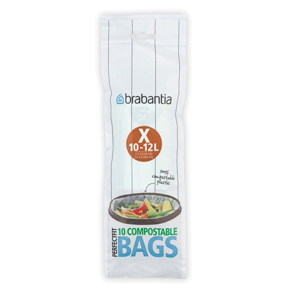 BRABANTIA Bagsy X zelené 12 l 10 ks - biodegradabilné odpadkové vrecia BRABANTIA Bagsy X zelené 12 l 10 ks - biodegradabilné odpadkové vrecia
