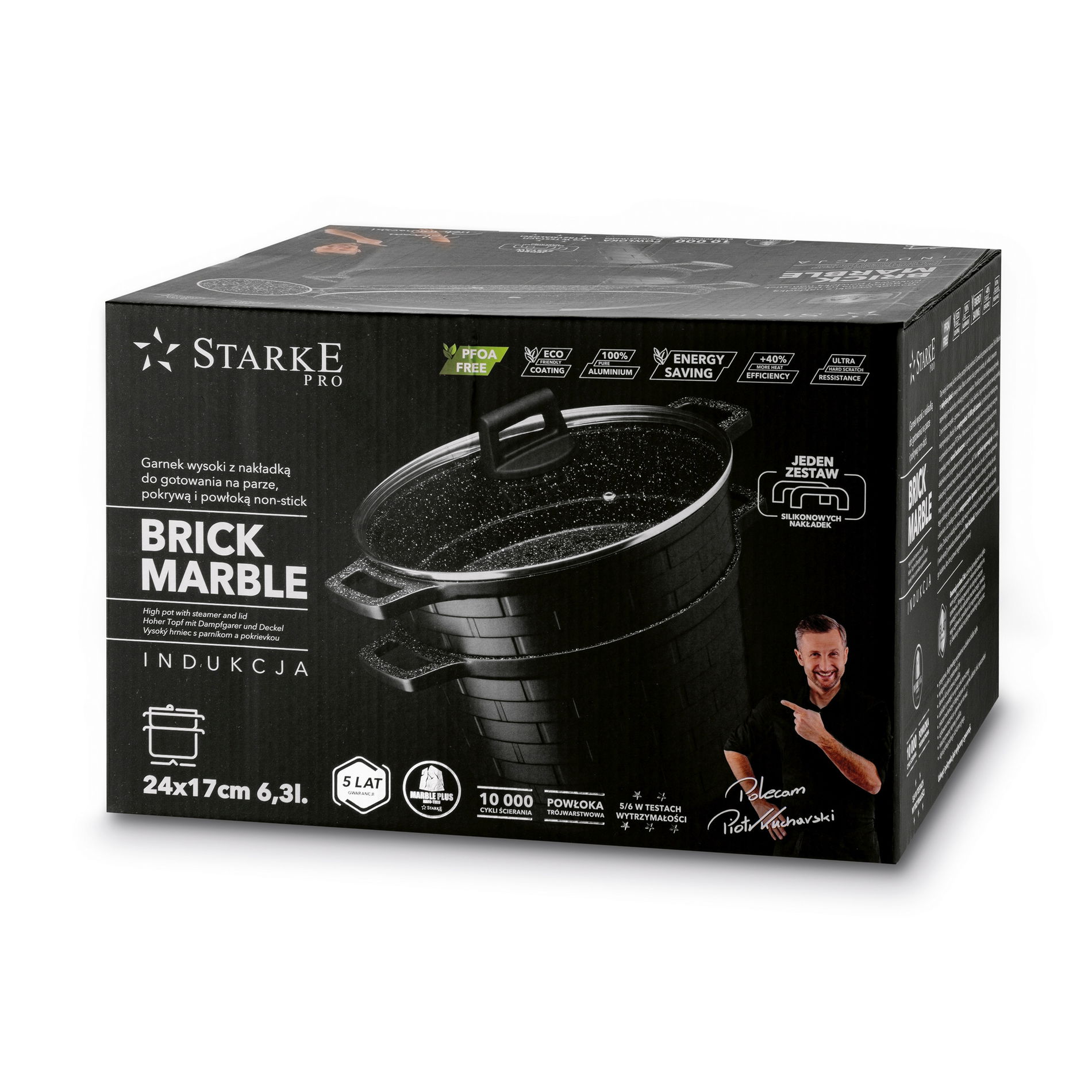 STARKE PRO BRICK MARBLE nepřilnavý pařák 6,3 l
