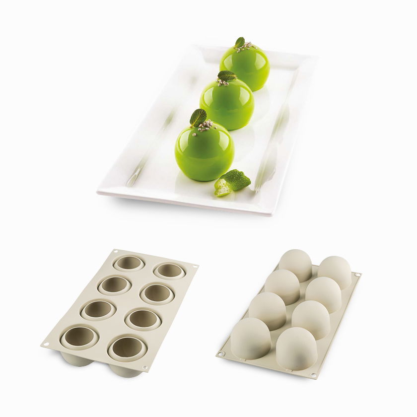 SILIKOMART 3Design Dolce Tartufo šedá - silikónová forma guľa / forma na jednohubky