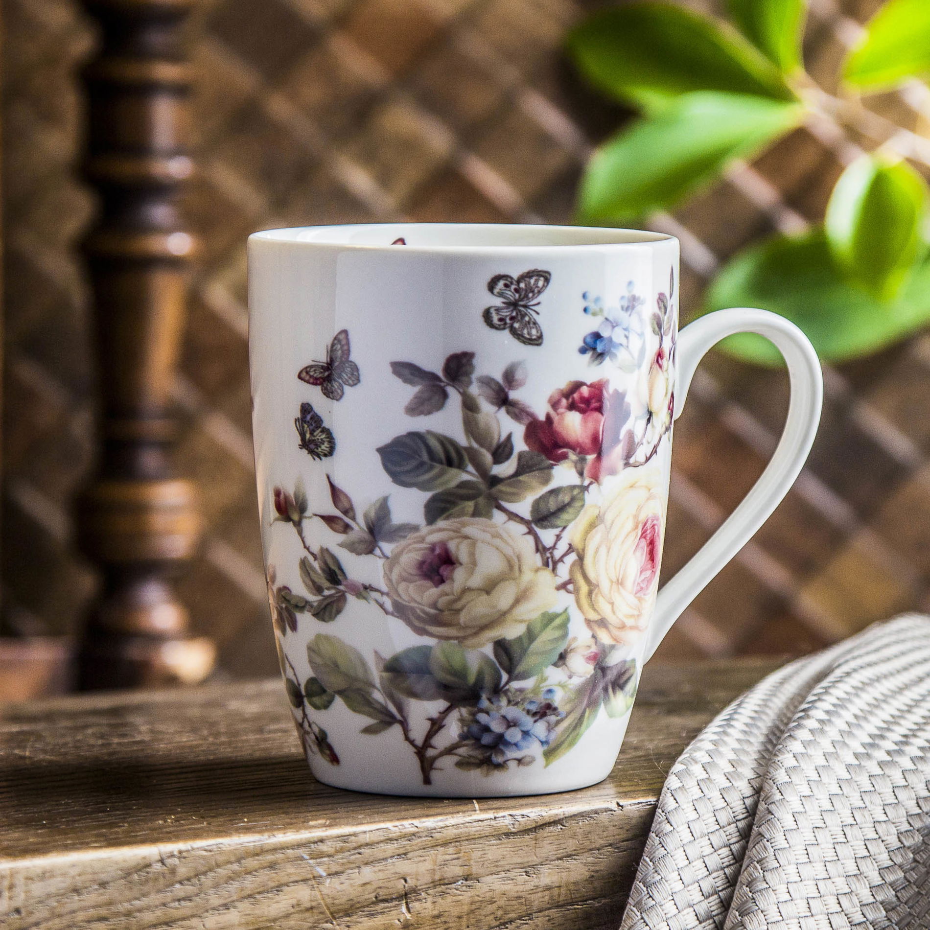 Porcelánový hrnek DUO ROMANTIC ZAHRA BÍLÝ 380 ml