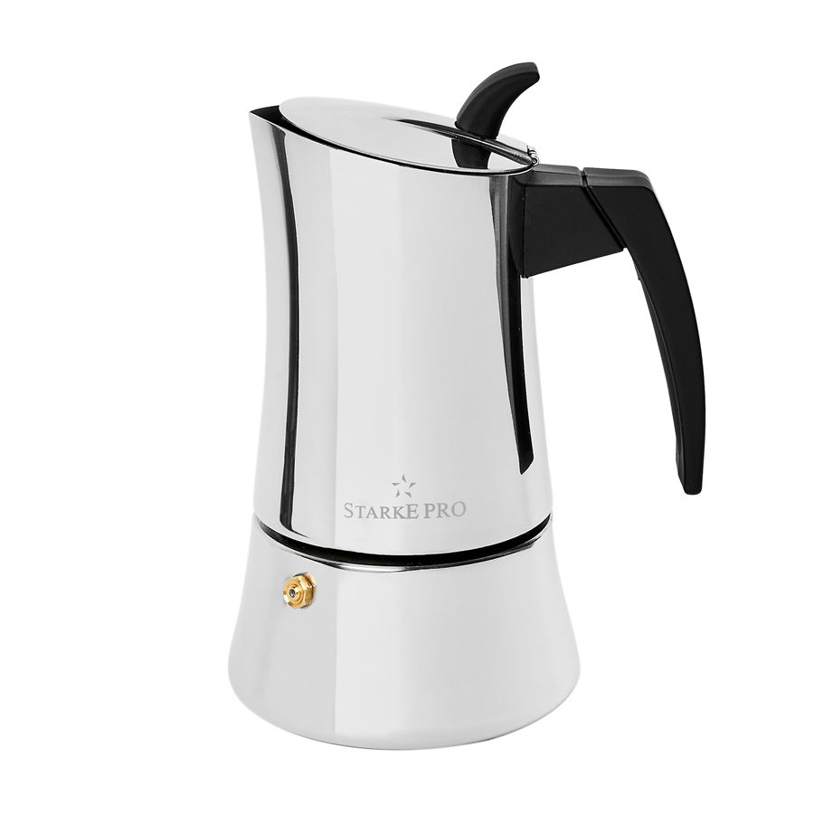 Ocelová moka konvička / express STARKE PRO ROBUSTA - na 6 šálků espressa (6 tz)