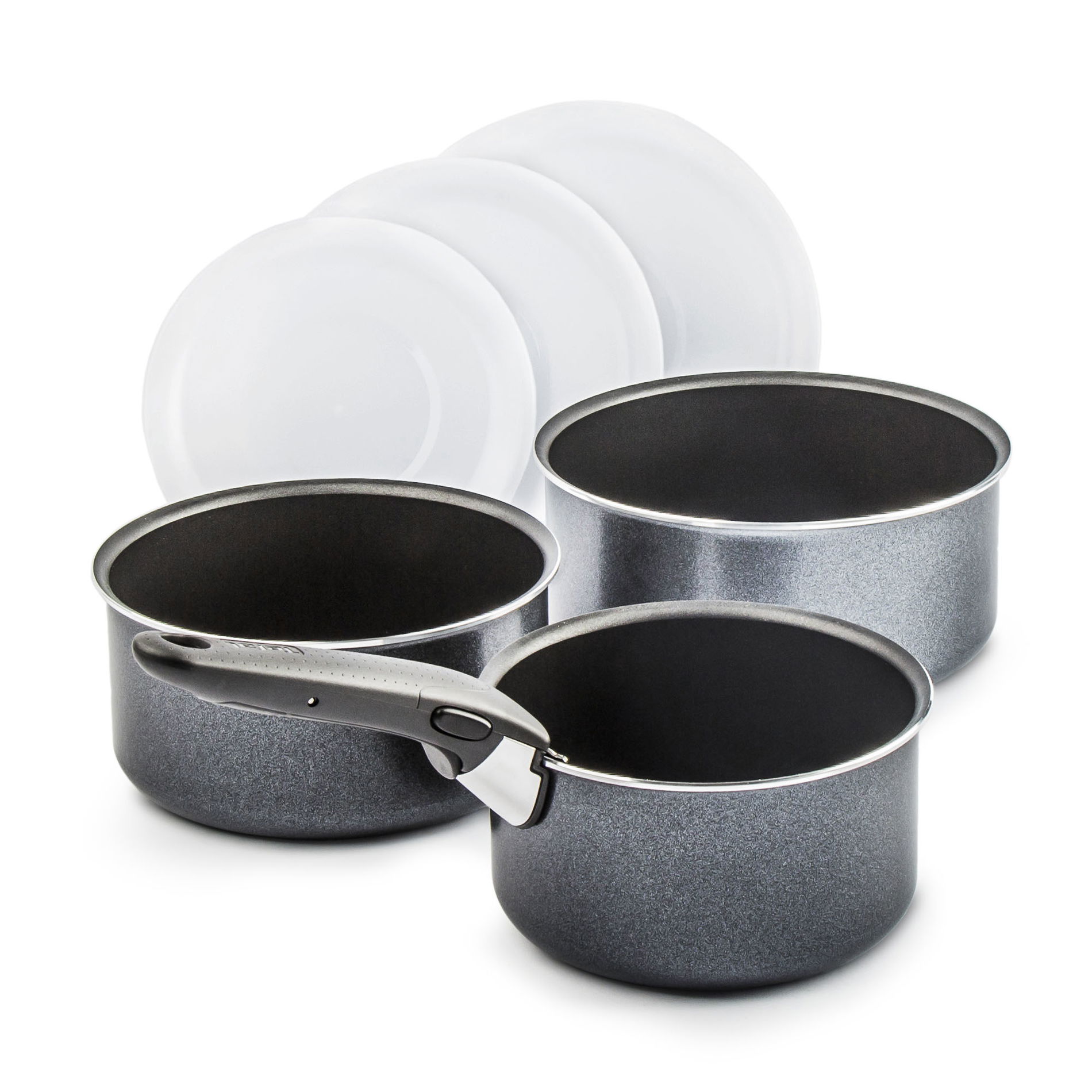 TEFAL Ingenio Elegance - zestaw 3 garnków aluminiowych z odpinanym uchwytem i pokrywkami