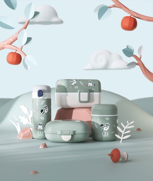MONBENTO Gram Racoon 0,6 l - lunch box / śniadaniówka plastikowa