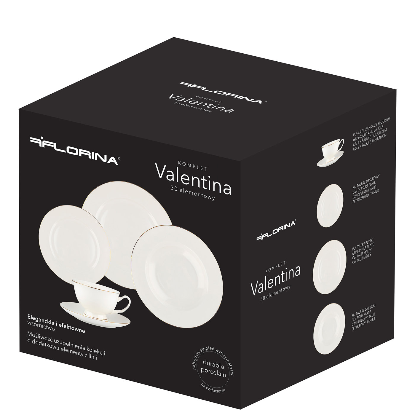 Porcelánový jídelní servis FLORINA Valentina pro 6 osob (30 ks)