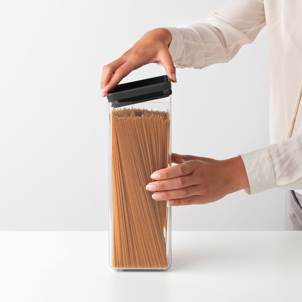 BRABANTIA Tasty Plus 2,5 l czarny - pojemnik na makaron spaghetti