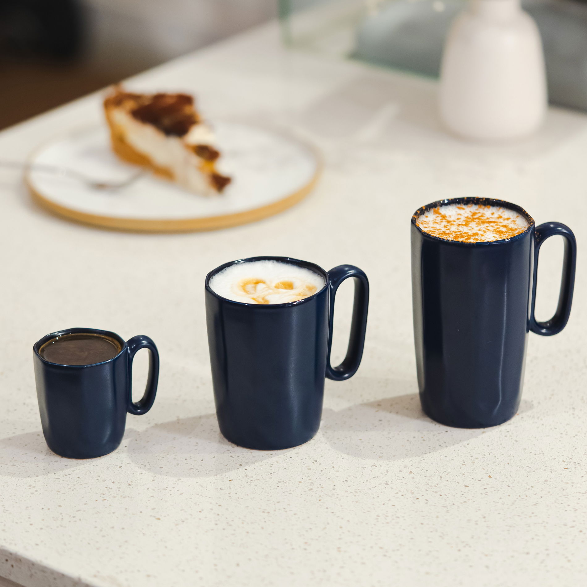 VIALLI DESIGN Fuori 80 ml 2 szt. granatowe - kubki do espresso kamionkowe