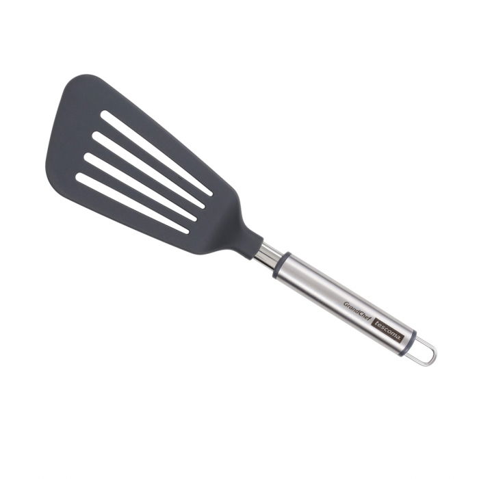 TESCOMA GrandCHEF Plus 32,5 cm černá - prolamovaná kuchyňská obracečka z nerezové oceli