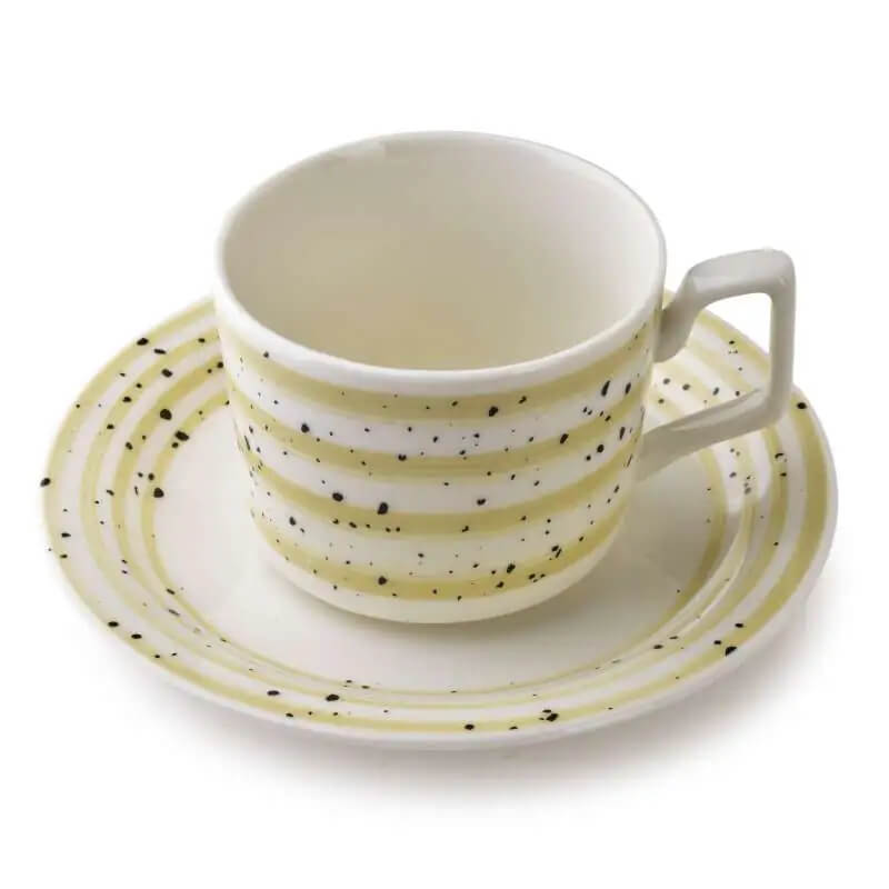 Porcelánové šálky s tanierikmi AFFEK DESIGN JOY BEIGE 210 ml 6 ks