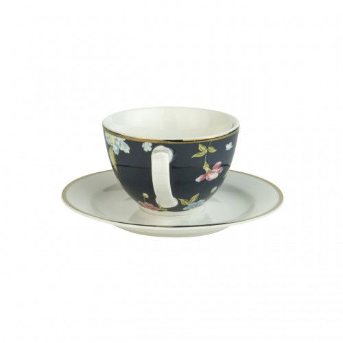 Porcelánový šálka s tanierikom LAURA ASHLEY HERITAGE MIDNIGHT GRANATOVÁ 250 ml