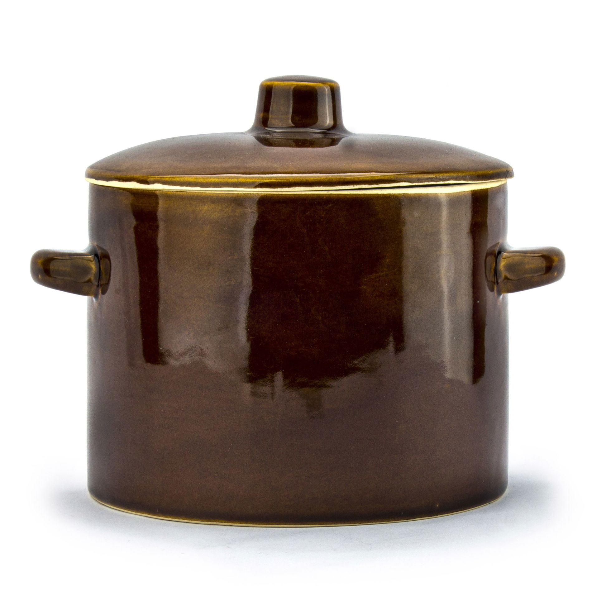 Kameninový sud na kysané zelí a okurky s víkem CRISTINE SIMPLE BRONZE 1,8 l