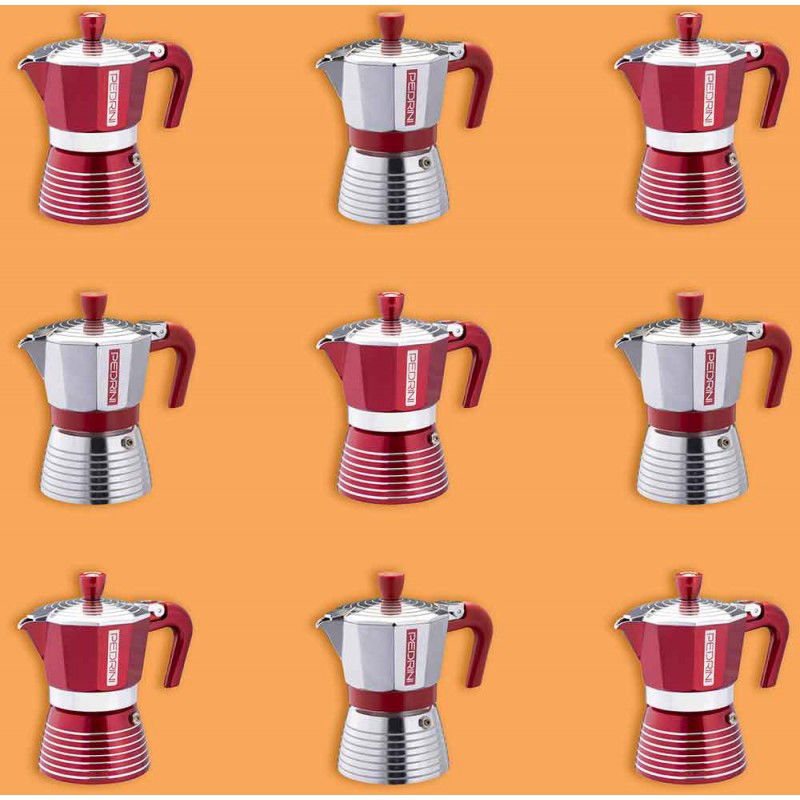 PEDRINI Infinity Red na 1 filiżankę espresso (1 tz) czerwona - kawiarka aluminiowa ciśnieniowa