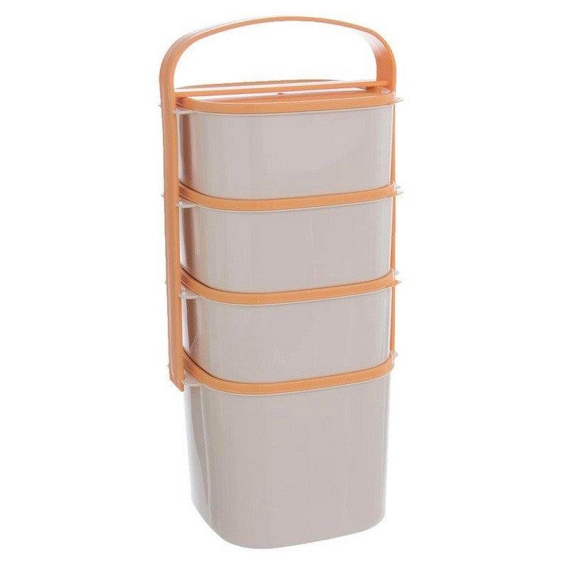 Ešus / plastový čtyřdílný jídlonosič HOT FOOD BÉŽOVÝ 5,45 l