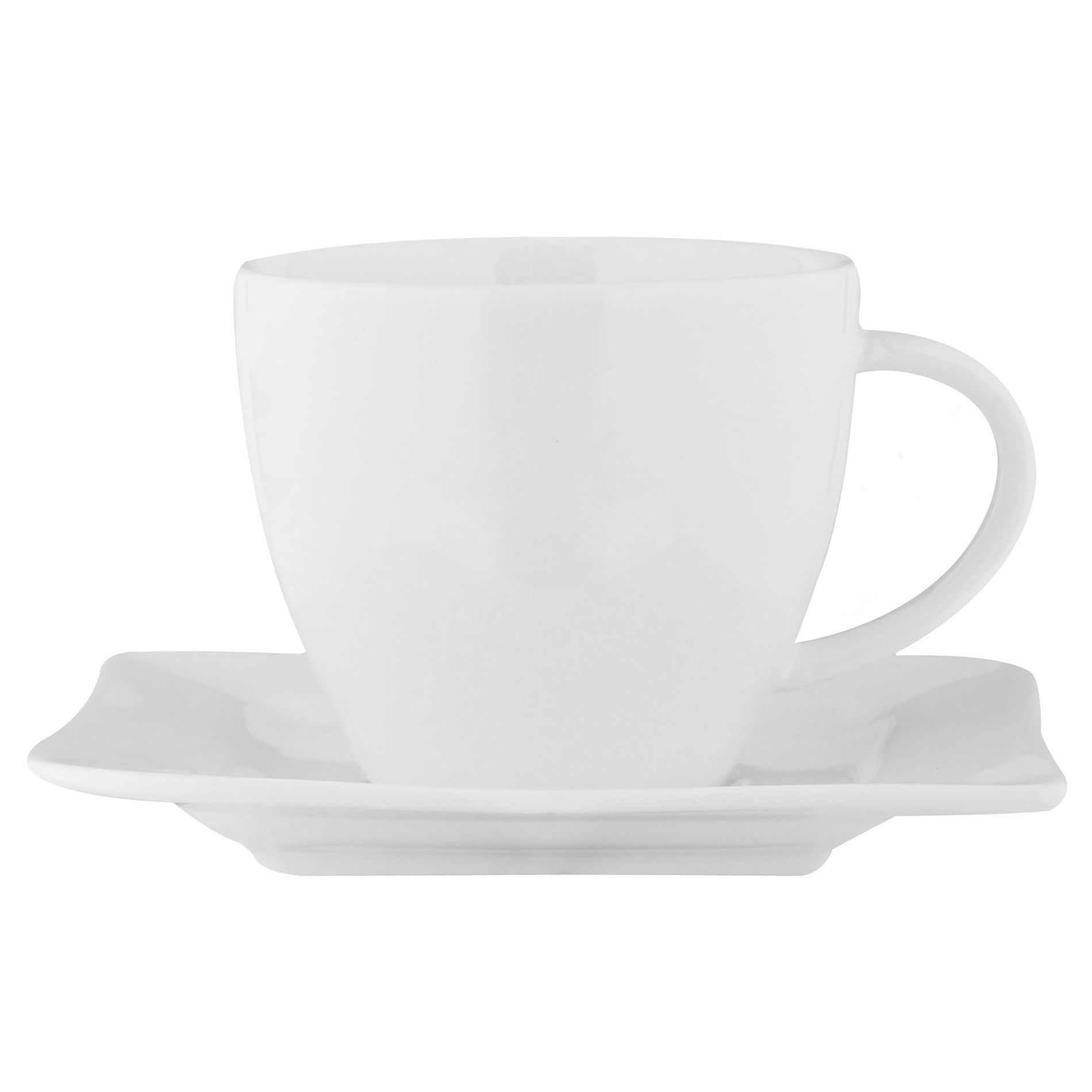 AMBITION Fala 200 ml 6 szt. - filiżanki do kawy i herbaty porcelanowe ze spodkami
