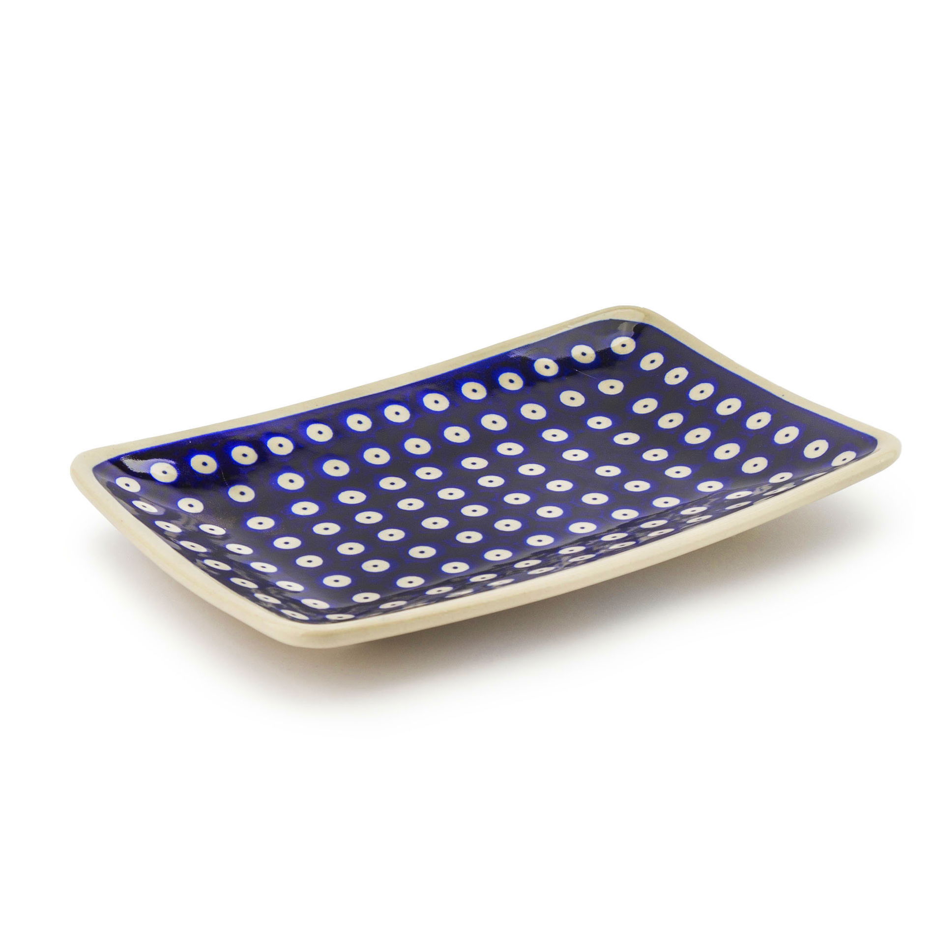 Talíř na sushi Keramika Bolesławiec 22 x 15 cm - dek. 42 (druhý druh)