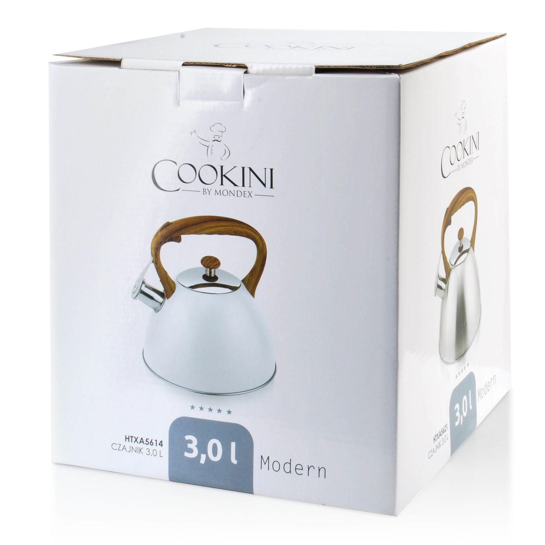 COOKINI MODERN WHITE 3 l nerezová konvice s píšťalkou
