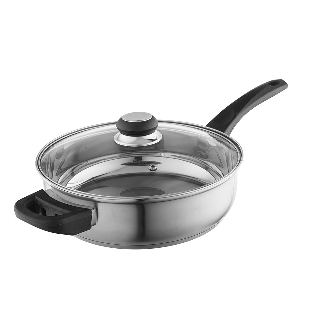 Pánev z nerezové oceli s poklicí 24 cm