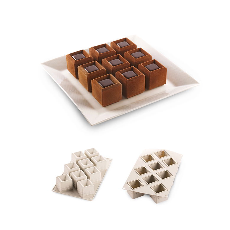 SILIKOMART 3Design Mosaico šedá - silikonová forma na 9 kusů