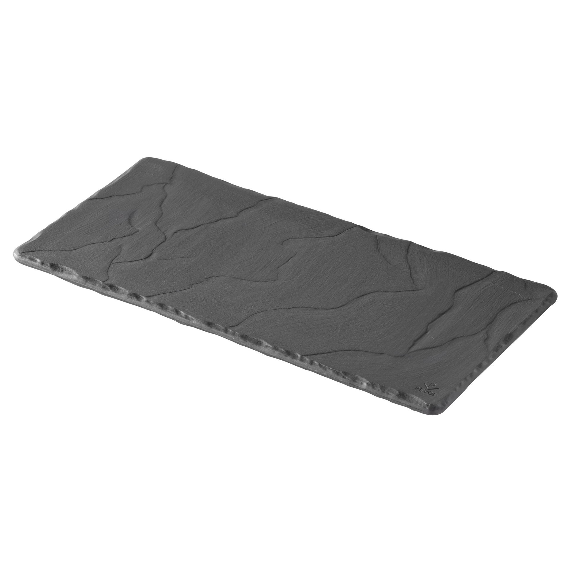 REVOL Basalt Lava 20 x 10 cm černý - porcelánový servírovací talíř