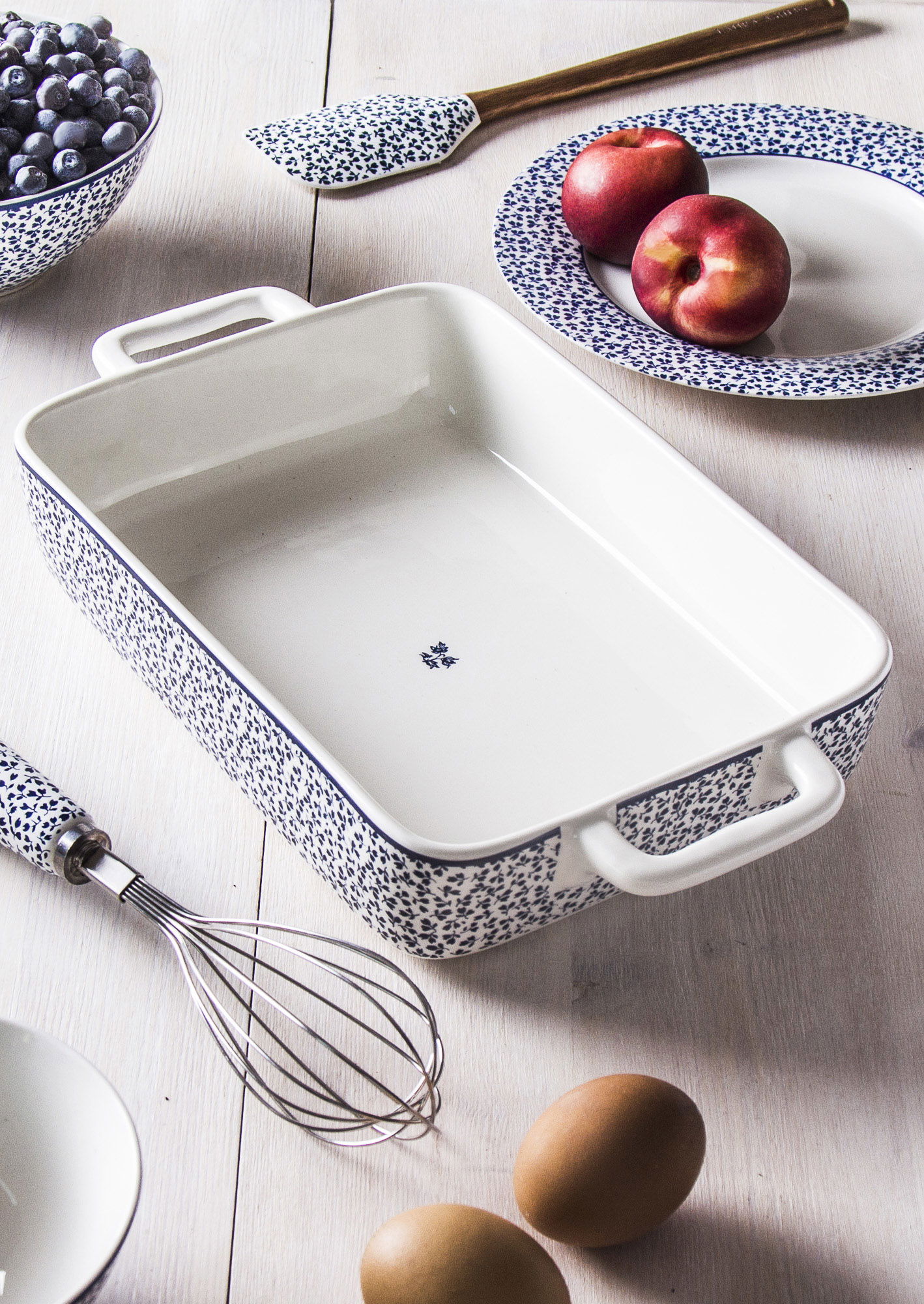 Ohňuvzdorná keramická nádoba na pečenie LAURA ASHLEY FLORIS BIELA