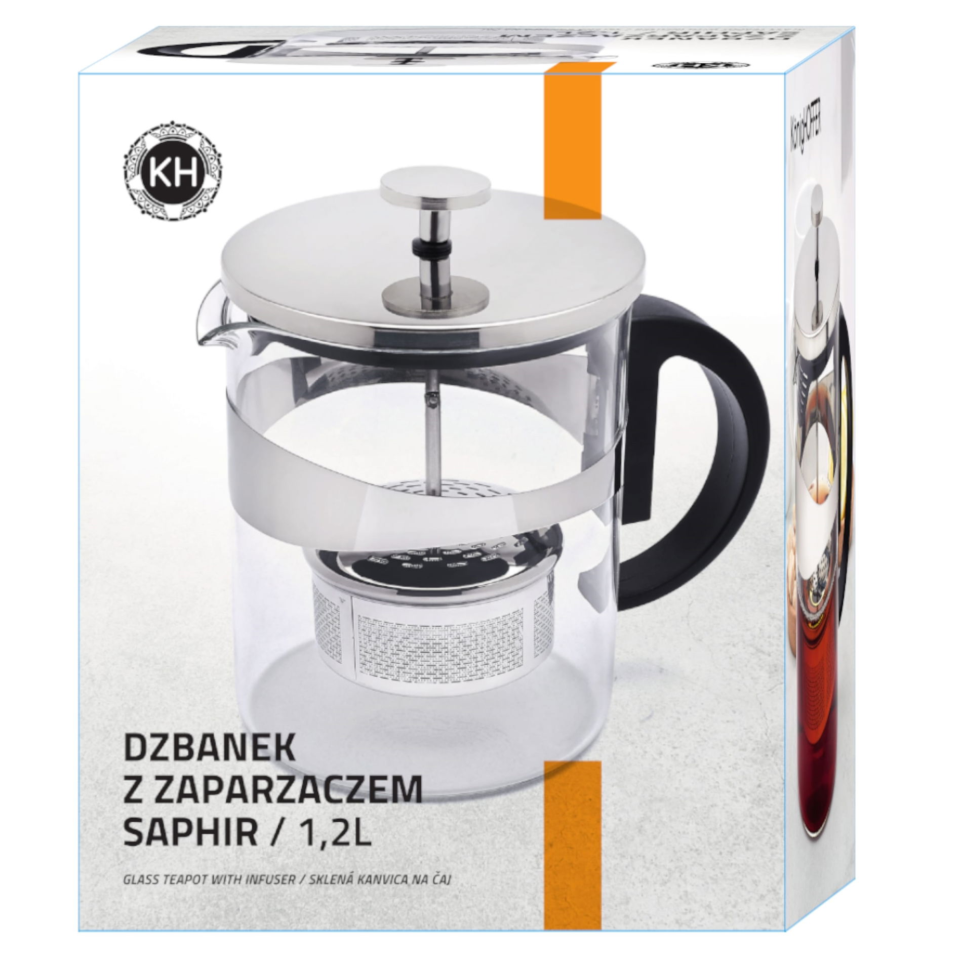 KONIGHOFFER SAPHIR 1,2 l skleněná konvice na čaj se spařovačem
