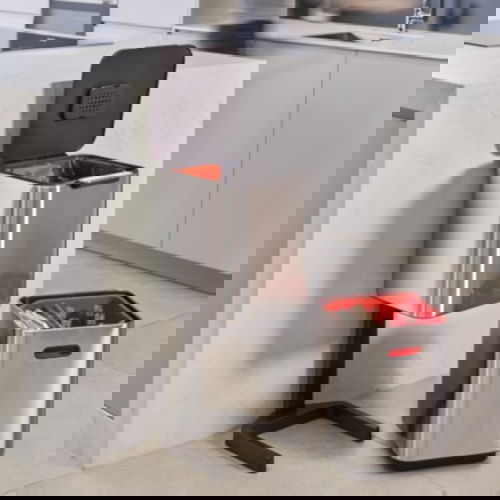 JOSEPH JOSEPH Inteligent Waste Totem Compact stříbrný 40 l (30063) - nerezový koš na třídění odpadu