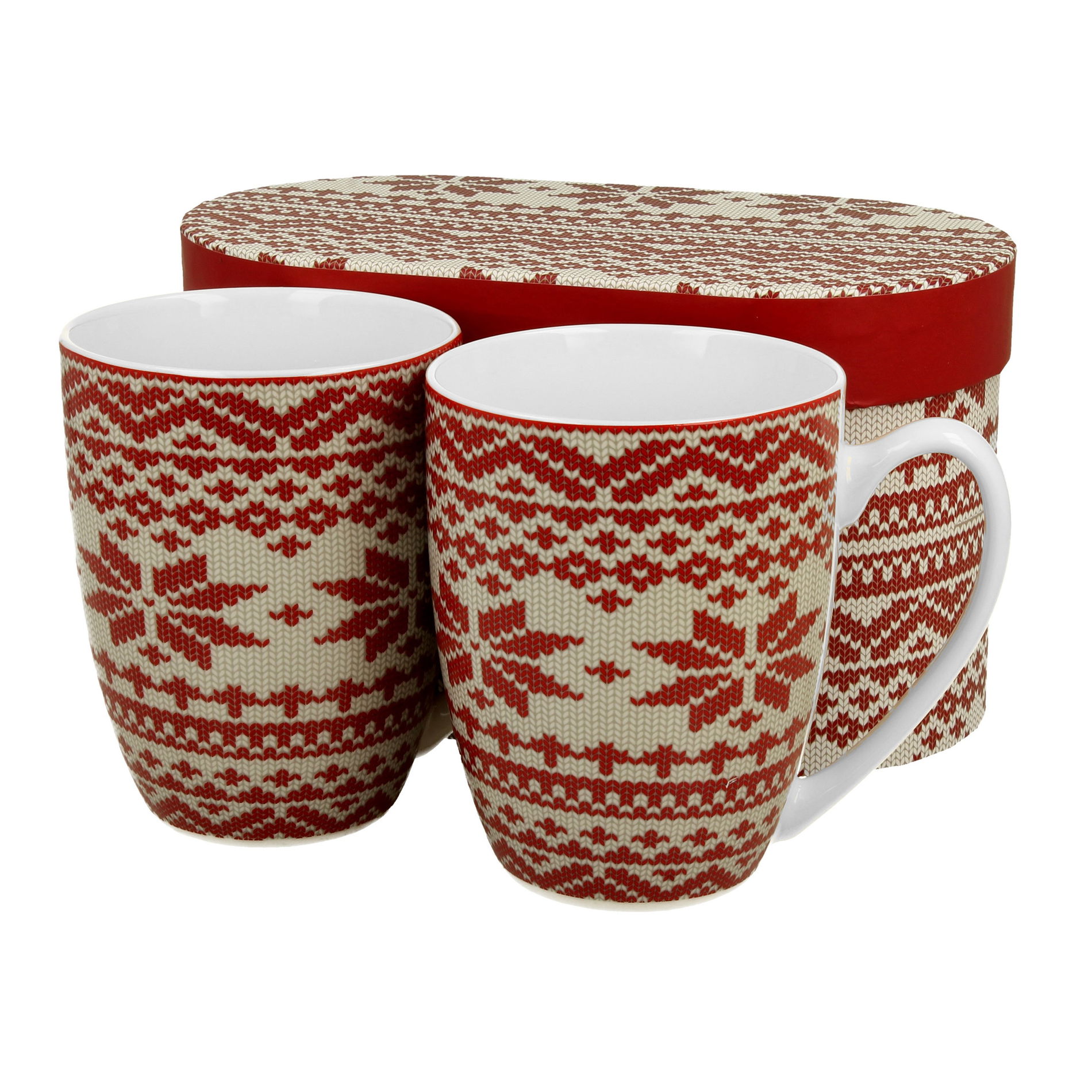 Porcelánové šálky DUO SVETRÍK ČERVENÉ 380 ml 2 ks
