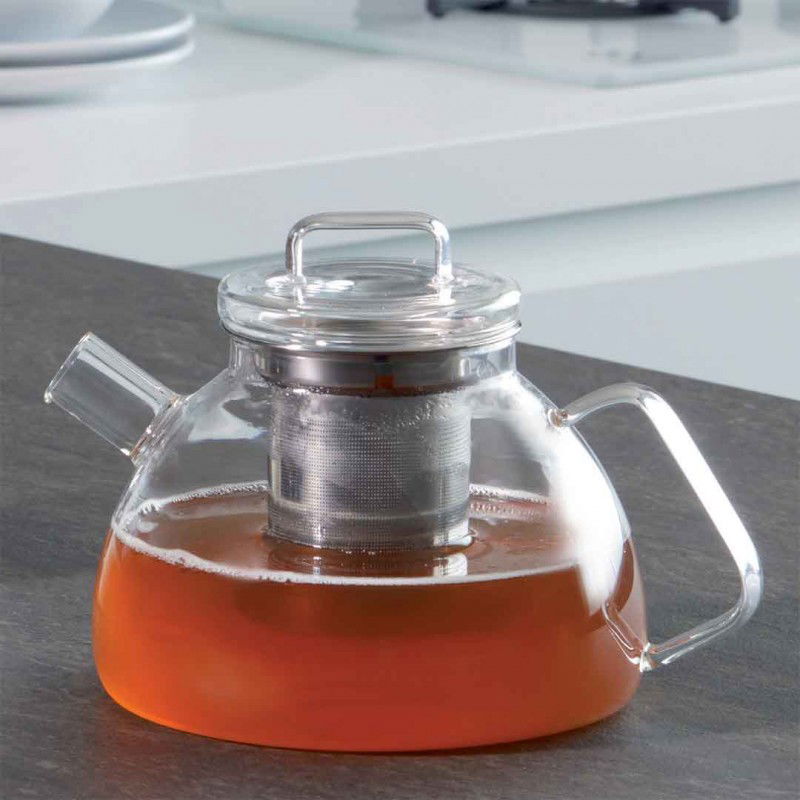 Konvička na čaj s skleněným infuzerem GIANNINI TIMELESS 1 l